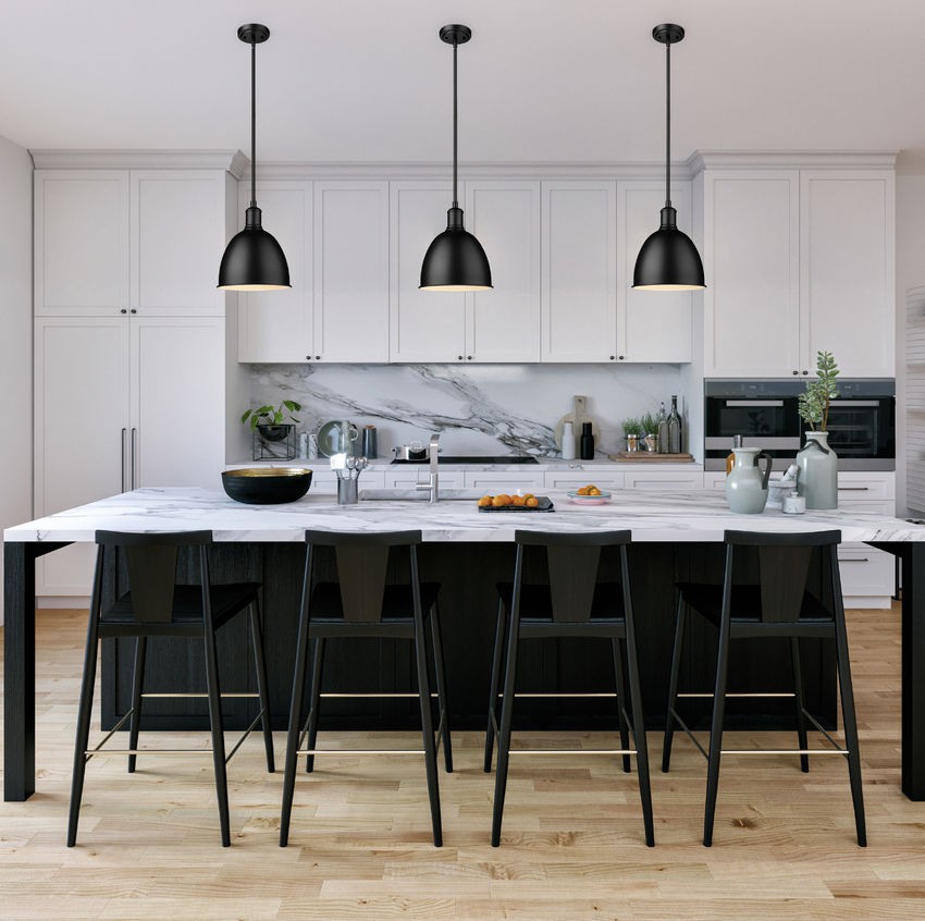Z-Lite Sawyer 9" 1-Light Matte Black Iron Pendant Light