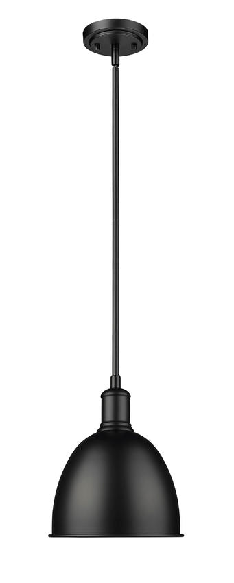 Z-Lite Sawyer 9" 1-Light Matte Black Iron Pendant Light