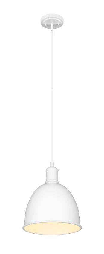 Z-Lite Sawyer 9" 1-Light Satin White Iron Pendant Light