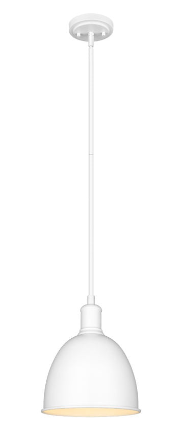 Z-Lite Sawyer 9" 1-Light Satin White Iron Pendant Light