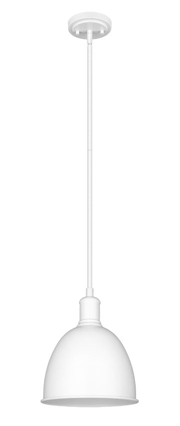 Z-Lite Sawyer 9" 1-Light Satin White Iron Pendant Light