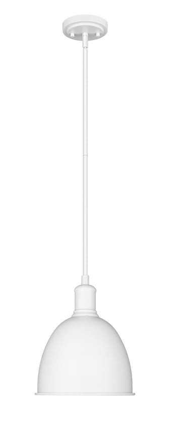 Z-Lite Sawyer 9" 1-Light Satin White Iron Pendant Light