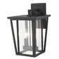 Z-Lite Seoul 10" 2-Light Black Outdoor Wall Sconce With Clear Glass Shade