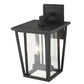 Z-Lite Seoul 10" 2-Light Black Outdoor Wall Sconce With Clear Glass Shade
