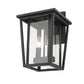 Z-Lite Seoul 10" 2-Light Black Outdoor Wall Sconce With Clear Glass Shade