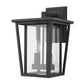Z-Lite Seoul 10" 2-Light Black Outdoor Wall Sconce With Clear Glass Shade