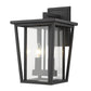 Z-Lite Seoul 10" 2-Light Black Outdoor Wall Sconce With Clear Glass Shade