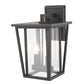 Z-Lite Seoul 10" 2-Light Oil Rubbed Bronze Outdoor Wall Sconce With Clear Glass Shade
