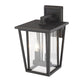 Z-Lite Seoul 10" 2-Light Oil Rubbed Bronze Outdoor Wall Sconce With Clear Glass Shade