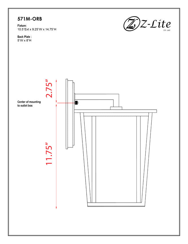 Z-Lite Seoul 10" 2-Light Oil Rubbed Bronze Outdoor Wall Sconce With Clear Glass Shade