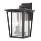 Z-Lite Seoul 10" 2-Light Oil Rubbed Bronze Outdoor Wall Sconce With Clear Glass Shade