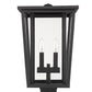 Z-Lite Seoul 11" W x 18" H 2-Light Black Outdoor Post Mount Fixture With Clear Glass Shade