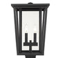 Z-Lite Seoul 11" W x 18" H 2-Light Black Outdoor Post Mount Fixture With Clear Glass Shade