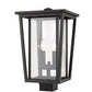 Z-Lite Seoul 11" W x 18" H 2-Light Oil Rubbed Bronze Outdoor Post Mount Fixture With Clear Glass Shade