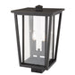 Z-Lite Seoul 11" W x 18" H 2-Light Oil Rubbed Bronze Outdoor Post Mount Fixture With Clear Glass Shade