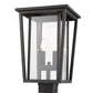 Z-Lite Seoul 11" W x 18" H 2-Light Oil Rubbed Bronze Outdoor Post Mount Fixture With Clear Glass Shade
