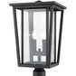 Z-Lite Seoul 11" W x 20" H 2-Light Black Outdoor Post Mount Fixture With Clear Glass Shade
