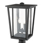 Z-Lite Seoul 11" W x 20" H 2-Light Black Outdoor Post Mount Fixture With Clear Glass Shade