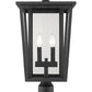 Z-Lite Seoul 11" W x 20" H 2-Light Black Outdoor Post Mount Fixture With Clear Glass Shade