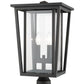Z-Lite Seoul 11" W x 20" H 2-Light Oil Rubbed Bronze Outdoor Post Mount Fixture With Clear Glass Shade