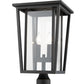 Z-Lite Seoul 11" W x 20" H 2-Light Oil Rubbed Bronze Outdoor Post Mount Fixture With Clear Glass Shade