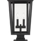 Z-Lite Seoul 11" W x 21" H 2-Light Black Outdoor Post Mount Fixture and Square Pier Mount With Clear Glass Shade