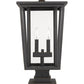 Z-Lite Seoul 11" W x 21" H 2-Light Oil Rubbed Bronze Outdoor Post Mount Fixture and Square Pier Mount With Clear Glass Shade