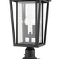 Z-Lite Seoul 11" W x 22" H 2-Light Black Outdoor Post Mount Fixture and Square Pier Mount With Clear Glass Shade