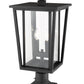 Z-Lite Seoul 11" W x 22" H 2-Light Black Outdoor Post Mount Fixture and Square Pier Mount With Clear Glass Shade