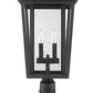 Z-Lite Seoul 11" W x 22" H 2-Light Black Outdoor Post Mount Fixture and Square Pier Mount With Clear Glass Shade