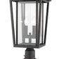 Z-Lite Seoul 11" W x 22" H 2-Light Oil Rubbed Bronze Outdoor Post Mount Fixture and Square Pier Mount With Clear Glass Shade