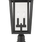 Z-Lite Seoul 11" W x 22" H 2-Light Oil Rubbed Bronze Outdoor Post Mount Fixture and Square Pier Mount With Clear Glass Shade