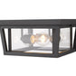 Z-Lite Seoul 12" 3-Light Oil Rubbed Bronze Aluminum Outdoor Flush Mount With Clear Glass Shade