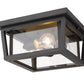Z-Lite Seoul 12" 3-Light Oil Rubbed Bronze Aluminum Outdoor Flush Mount With Clear Glass Shade