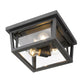 Z-Lite Seoul 12" 3-Light Oil Rubbed Bronze Aluminum Outdoor Flush Mount With Clear Glass Shade