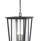Z-Lite Seoul 14" 3-Light Black Aluminum Outdoor Chain Mount Ceiling Fixture With Clear Glass Shade