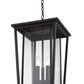 Z-Lite Seoul 14" 3-Light Oil Rubbed Bronze Aluminum Outdoor Chain Mount Ceiling Fixture With Clear Glass Shade