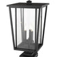 Z-Lite Seoul 14" W x 25" H 3-Light Black Outdoor Post Mount Fixture and Square Pier Mount With Clear Glass Shade