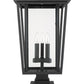 Z-Lite Seoul 14" W x 25" H 3-Light Black Outdoor Post Mount Fixture and Square Pier Mount With Clear Glass Shade