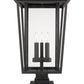 Z-Lite Seoul 14" W x 25" H 3-Light Oil Rubbed Bronze Outdoor Post Mount Fixture and Square Pier Mount With Clear Glass Shade