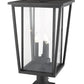 Z-Lite Seoul 14" W x 26" H 3-Light Black Outdoor Post Mount Fixture and Square Pier Mount With Clear Glass Shade