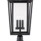 Z-Lite Seoul 14" W x 26" H 3-Light Black Outdoor Post Mount Fixture and Square Pier Mount With Clear Glass Shade