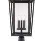 Z-Lite Seoul 14" W x 26" H 3-Light Oil Rubbed Bronze Outdoor Post Mount Fixture and Square Pier Mount With Clear Glass Shade