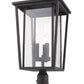 Z-Lite Seoul 14" W x 26" H 3-Light Oil Rubbed Bronze Outdoor Post Mount Fixture and Square Pier Mount With Clear Glass Shade