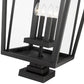 Z-Lite Seoul 18" 4-Light Black Outdoor Post Mount Fixture and Square Pier Mount With Clear Glass Shade
