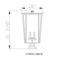 Z-Lite Seoul 18" 4-Light Black Outdoor Post Mount Fixture and Square Pier Mount With Clear Glass Shade