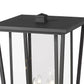 Z-Lite Seoul 18" W x 126" H 4-Light Black Aluminum Frame Clear Glass Shade Outdoor Post Mounted Fixture