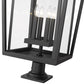 Z-Lite Seoul 18" W x 32" H 4-Light Black Outdoor Post Mount Fixture and Square Pier Mount With Clear Glass Shade