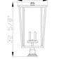 Z-Lite Seoul 18" W x 32" H 4-Light Black Outdoor Post Mount Fixture and Square Pier Mount With Clear Glass Shade