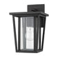 Z-Lite Seoul 8" 1-Light Black Outdoor Wall Sconce With Clear Glass Shade
